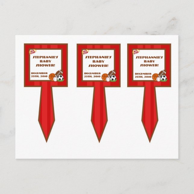 Invitation Carte Postale 3 Coupe Cake Pictures All Star Red (Devant)