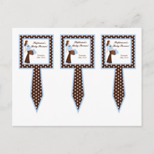 Invitation Carte Postale 3 Coupe Cuisson de gâteau Blue Mod Maman Pois