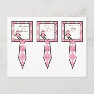Invitation Carte Postale 3 Coupe Gâteau Pictures Jacquard rose Sock Singe