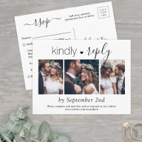 3 Photo Simple Script Élégant Mariage Répondez s'i