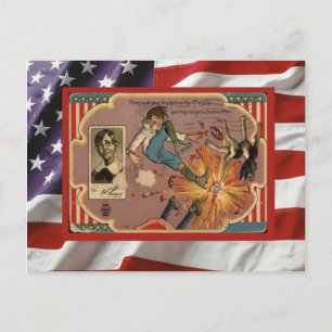 Invitation Carte Postale 4 juillet vintage, célébration, pétards