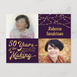 Invitation Carte Postale 50e anniversaire 50 ans dans la fabrication (hier