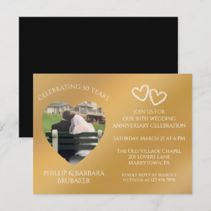 Invitation Carte Postale 50e anniversaire du Mariage Photo personnalisée Go