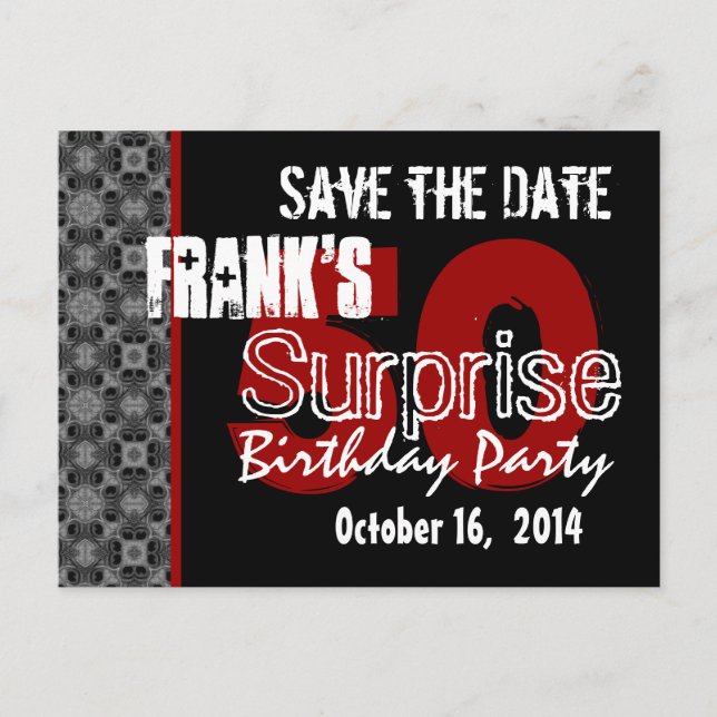 Invitation Carte Postale 50e Surprise Party (Devant)