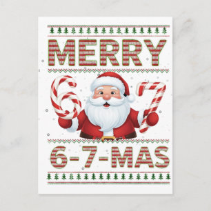Invitation Carte Postale 67 Noël Joyeux 6 7 Plus Moche Xmas Six Sept