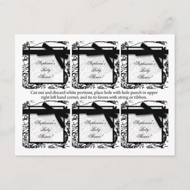 Invitation Carte Postale 6 Favoriser les étiquettes Motif d'impression en t (Devant)
