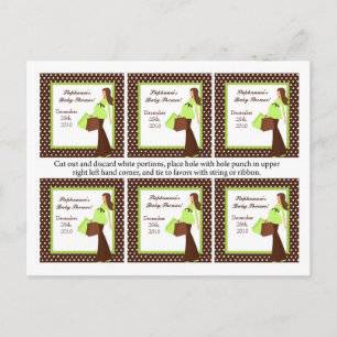 Invitation Carte Postale 6 pois verts de maman de mod d'étiquettes de