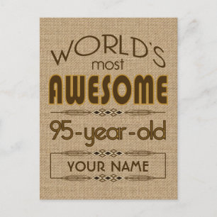 Invitation Carte Postale 95e anniversaire du monde meilleur fabuleux