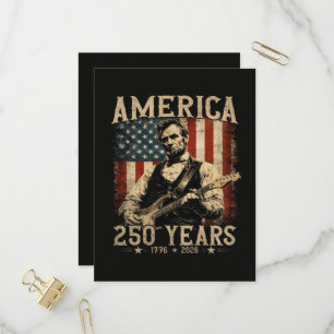 Invitation Carte Postale Abraham Lincoln jouant de la guitare le 4 juillet
