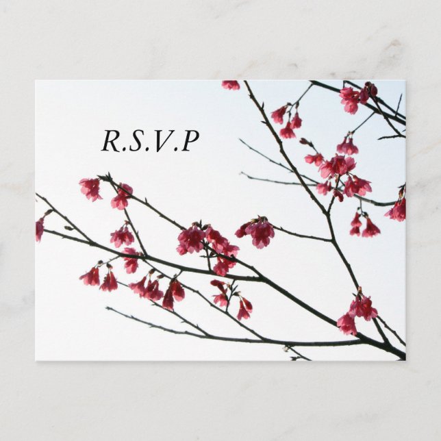 Invitation Carte Postale Accueil Printemps / Oriental Zen Flora RSVP (Devant)