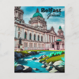 Invitation Carte Postale Affiche de voyage de Belfast Irlande du Nord Art m