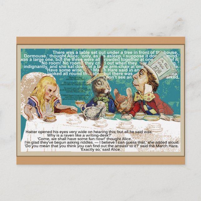 Invitation Carte Postale Alice et la fête du thé de la haine (Devant)