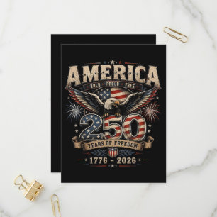Invitation Carte Postale Américain 250e anniversaire patriotique États-Unis