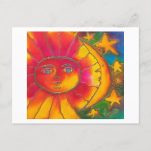 INVITATION CARTE POSTALE AMOUR SOUS LA LUNE DE SOLEIL & LES ÉTOILES
