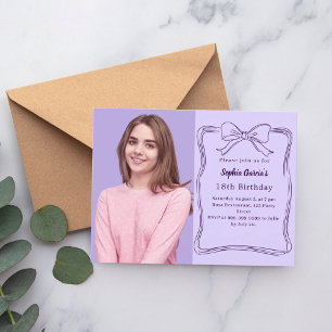 Invitation Carte Postale Anniversaire de la lavande dessinée à la main