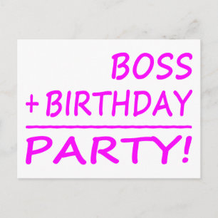 Invitation Carte Postale Anniversaire des Bosses : Boss + Anniversaire = Pa