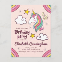 Anniversaire Licorne Arc-en-ciel Mignon Etoiles