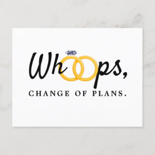 Invitation Carte Postale Annonce de changement de date de mariage Oups