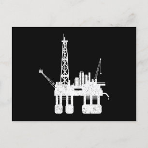 Invitation Carte Postale Appareil de forage de champ pétrolifère océanique