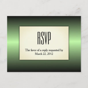 Invitation Carte Postale Apple Green Shine RSVP avec Entree Choix