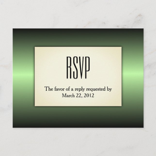 Invitation Carte Postale Apple Green Shine RSVP avec Entree Choix (Devant)
