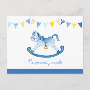Invitation Carte Postale Apporter un livre cheval à bascule shower bébé car