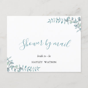 Invitation Carte Postale Aquarelle bleu clair simple par courrier
