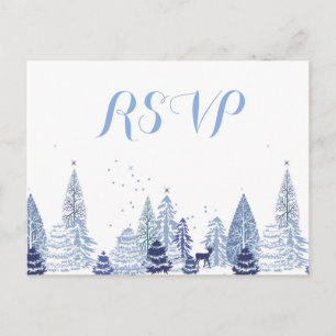 Invitation Carte Postale Aquarelle Flambeaux de bois hiver