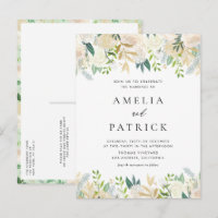 Aquarelle ivoire Floral Garland QR Code Mariage