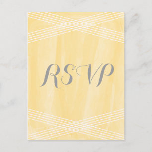Invitation Carte Postale Aquarelle jaune Décor RSVP