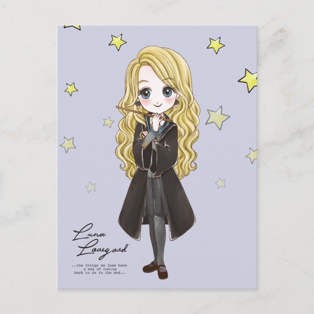 Invitation Carte Postale Aquarelle Magique Luna Lovegood (Devant)