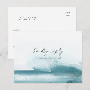 Invitation Carte Postale Aquarelle moderne Demande Turquoise de chanson R