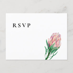 Invitation Carte Postale Aquarelle rose Mariage floral RSVP   Options de re