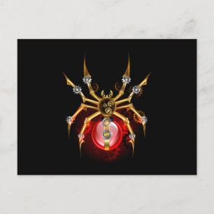 Invitation Carte Postale Araignée en vapeur noire