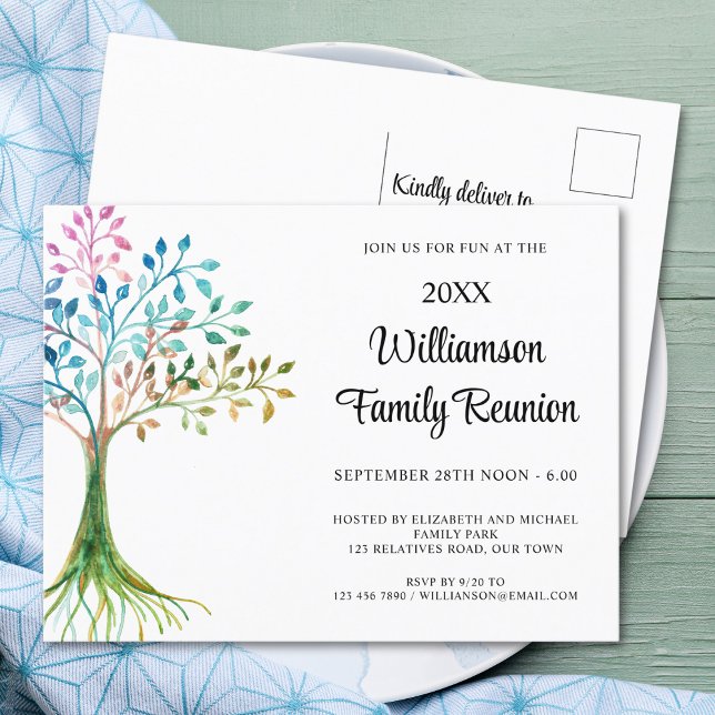 Invitation Carte Postale Arborescence familiale (Créateur téléchargé)