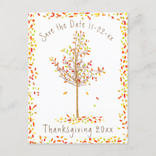Invitation Carte Postale Arbre d'automne Thanksgiving Enregistrer la date