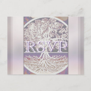 Invitation Carte Postale Arbre de RSVP   de la vie
