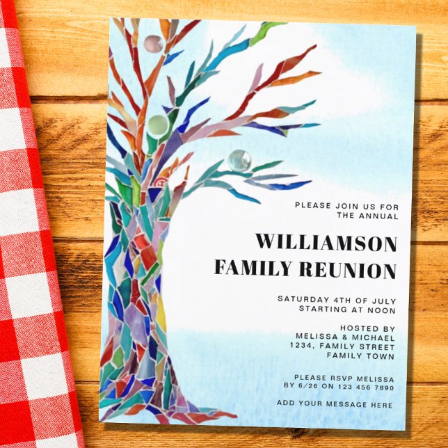 Invitation Carte Postale Arbre familial moderne (Créateur téléchargé)