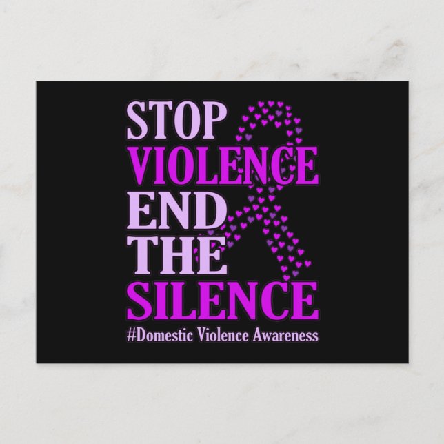 Invitation Carte Postale Arrêter la violence et soutenir la violence domest (Devant)