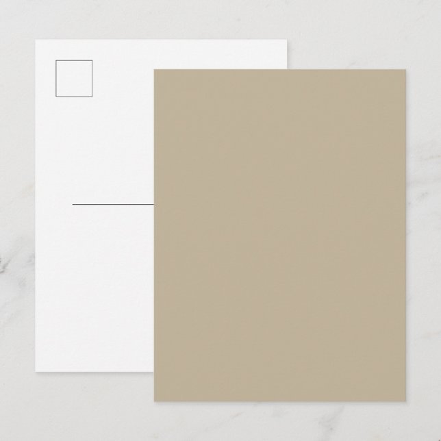 Invitation Carte Postale Arrière - plan beige clair doux - Design Mariage (Devant / Derrière)