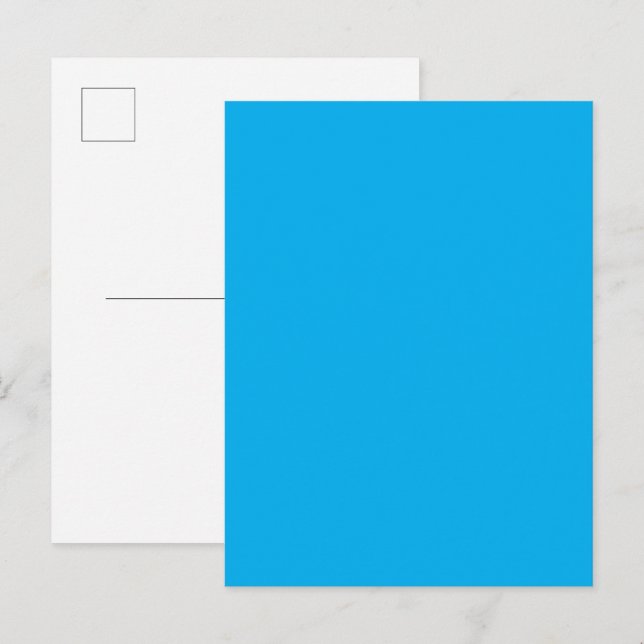 Invitation Carte Postale Arrière - plan bleu cyan solide | Style minimalist (Devant / Derrière)