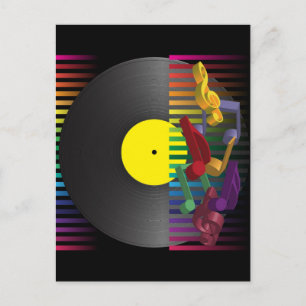 Invitation Carte Postale Arrière - plan du parti rétro