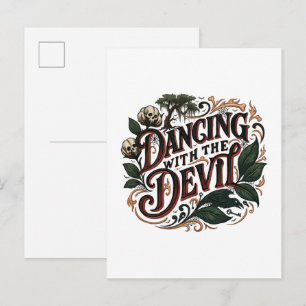 Invitation Carte Postale Art gothique Dansant avec le diable