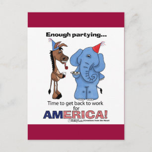 Invitation Carte Postale Assez âne et éléphant Partying !