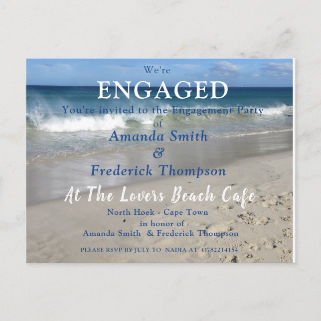 Invitation Carte Postale Au Lovers Beach (Devant)