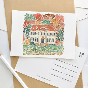 Invitation Carte Postale Automne en Nouvelle-Angleterre Aquarelle Voyage