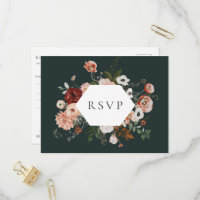 Automne Floral Frame Wedding RSVP Song Request