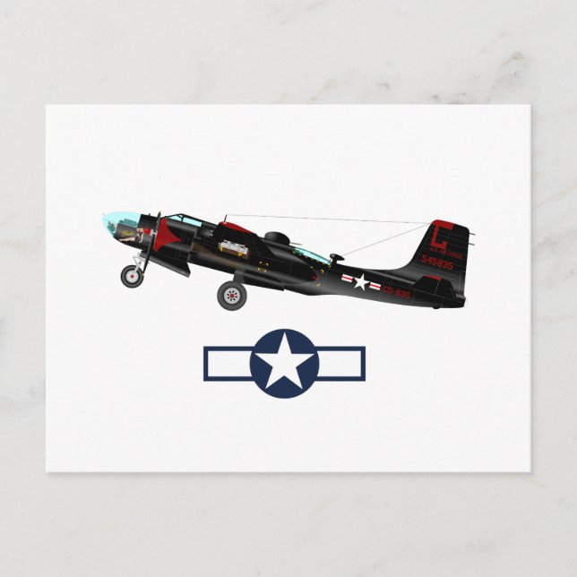 Invitation Carte Postale Avions américains de la deuxième guerre mondiale (Devant)