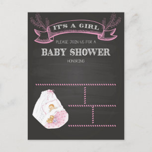 Invitation Carte Postale Baby shower