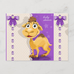 Invitation Carte Postale Baby shower à petit chameau mignon